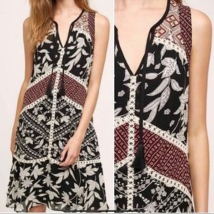 Floreat Anthropologie Grasslands Flowy Peasant Embroidered Floral Dress SZ 10